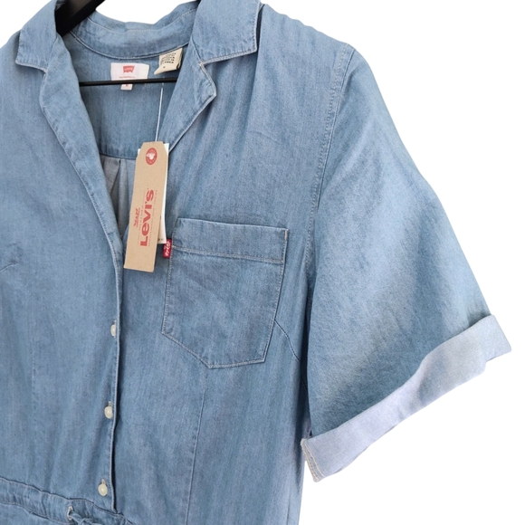 Levi's Light Blue Denim Romper Size Medium Womens - Picture 3 of 7